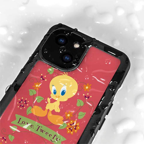 Looney Tunes Tweety Embroidered iPhone 15 Waterproof Case